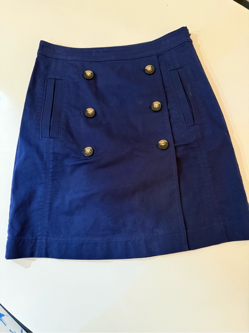 Tory Burch Navy Blue Button Skirt sz 6